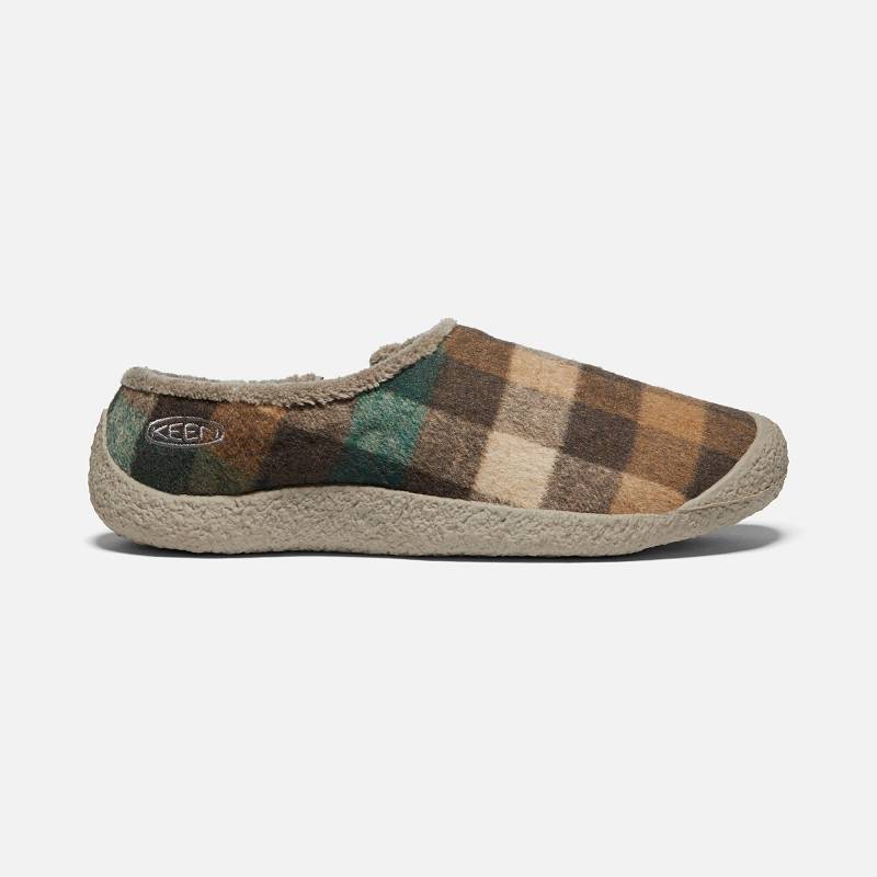 Keen Howser Hausschuhe Damen DE-05893 Brown Plaid/Brindle - Keen Damenschuhe Braun